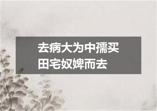 去病大为中孺买田宅奴婢而去