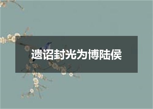 遗诏封光为博陆侯