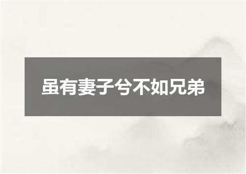虽有妻子兮不如兄弟