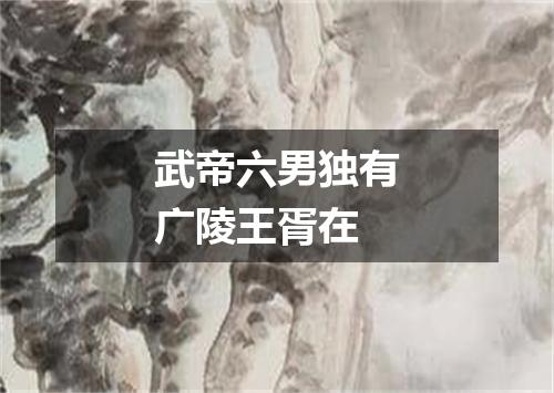 武帝六男独有广陵王胥在