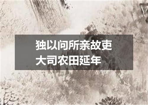 独以问所亲故吏大司农田延年