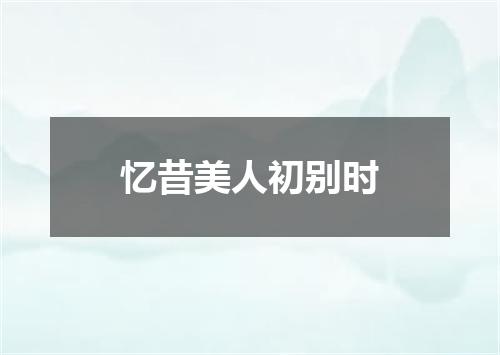 忆昔美人初别时