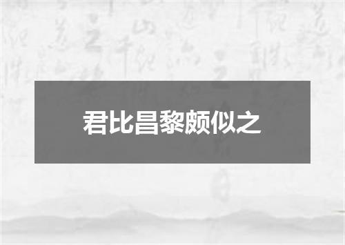 君比昌黎颇似之