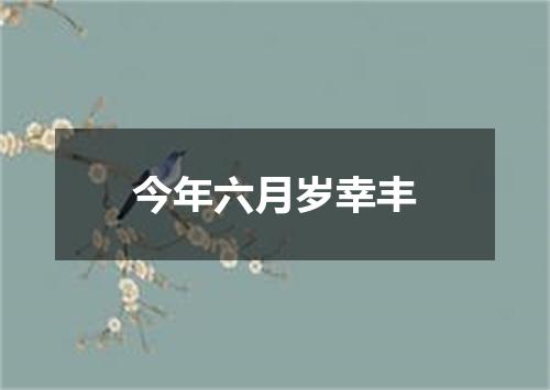 今年六月岁幸丰