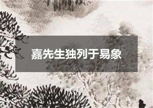嘉先生独列于易象