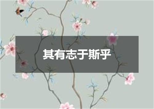 其有志于斯乎