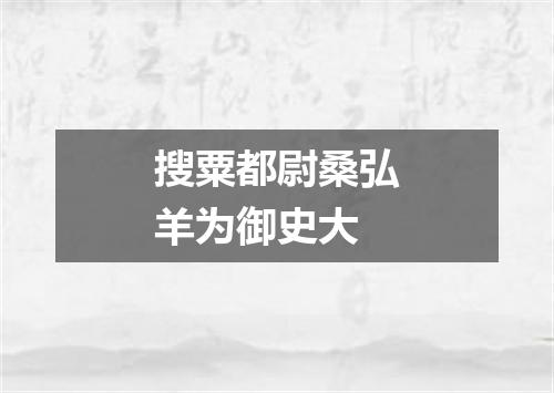 搜粟都尉桑弘羊为御史大
