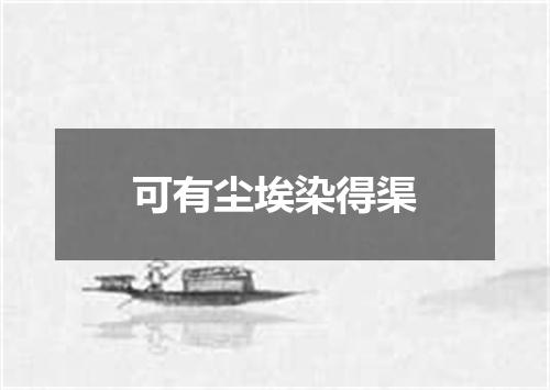 可有尘埃染得渠