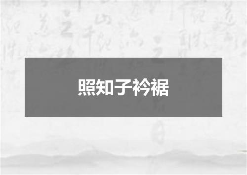 照知子衿裾