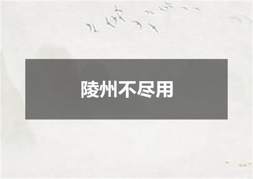 陵州不尽用