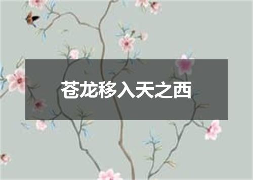 苍龙移入天之西