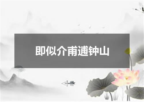 即似介甫逋钟山