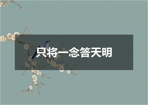 只将一念答天明