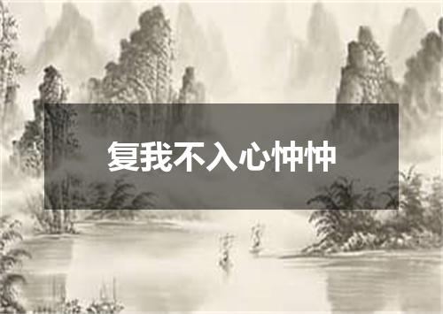 复我不入心忡忡