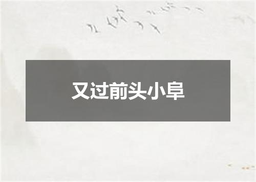 又过前头小阜