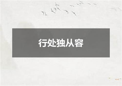 行处独从容