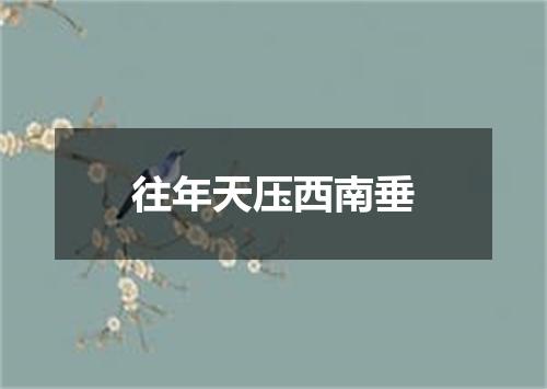 往年天压西南垂