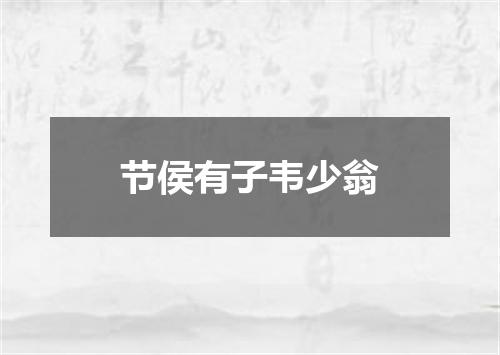节侯有子韦少翁