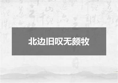 北边旧叹无颇牧