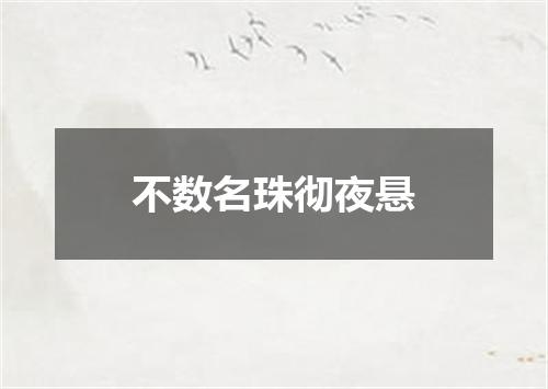 不数名珠彻夜悬