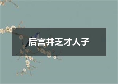 后宫并乏才人子
