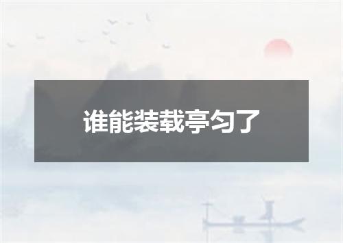 谁能装载亭匀了