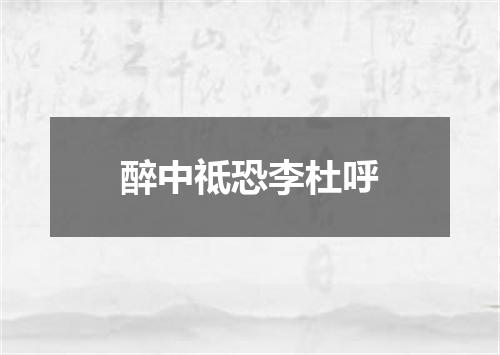 醉中祗恐李杜呼