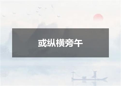 或纵横旁午