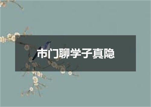市门聊学子真隐