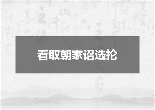 看取朝家诏选抡