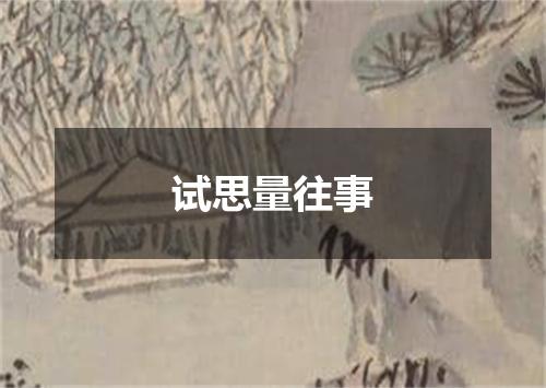 试思量往事