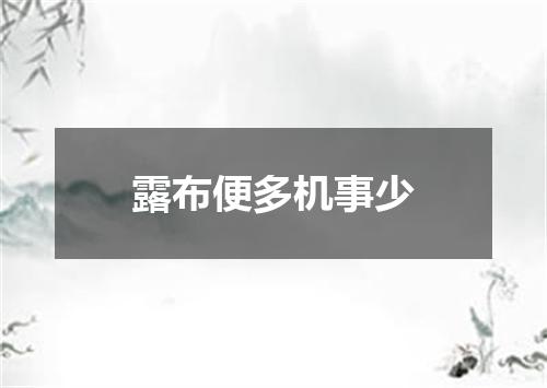 露布便多机事少