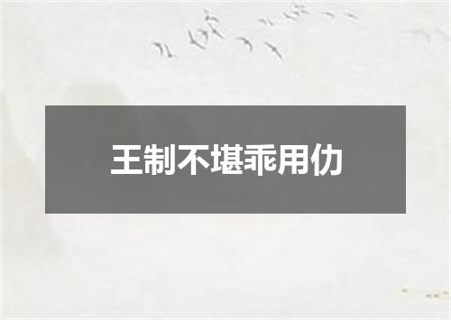 王制不堪乖用仂