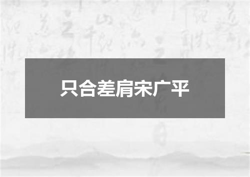 只合差肩宋广平