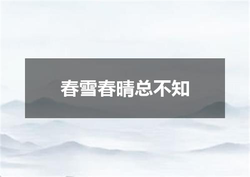 春雪春晴总不知