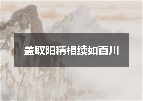 盖取阳精相续如百川