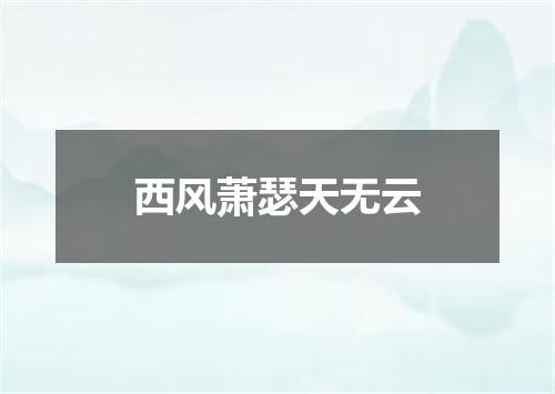 西风萧瑟天无云