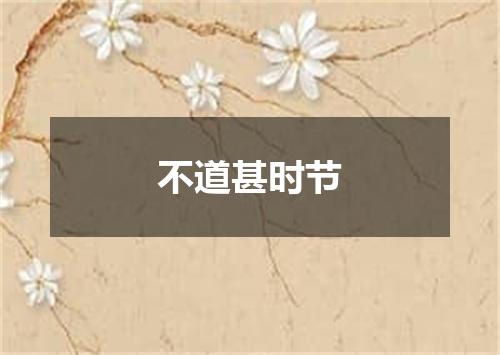 不道甚时节