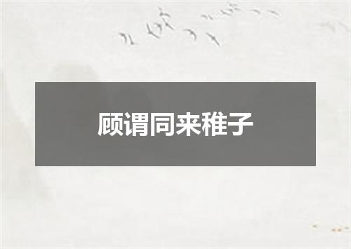 顾谓同来稚子
