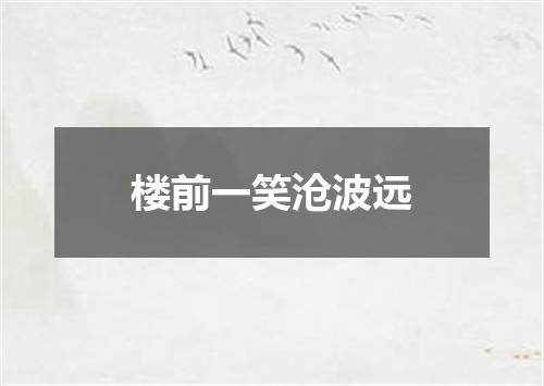 楼前一笑沧波远
