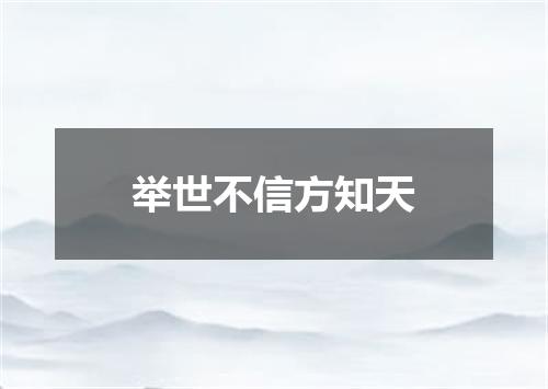 举世不信方知天