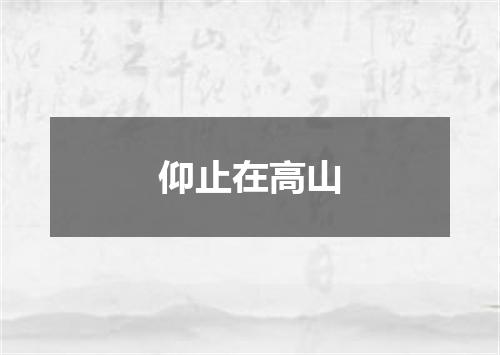 仰止在高山