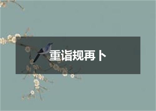 重诣规再卜