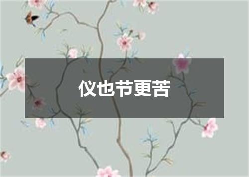 仪也节更苦