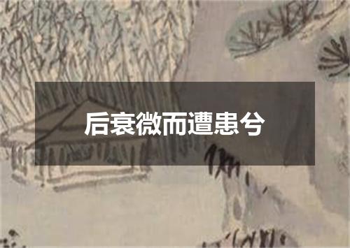 后衰微而遭患兮