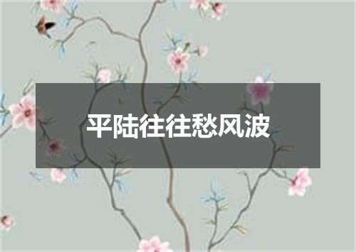 平陆往往愁风波
