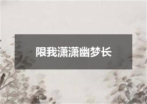 限我潇潇幽梦长
