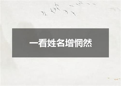 一看姓名增惘然