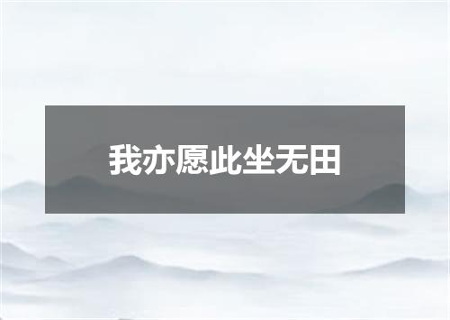 我亦愿此坐无田