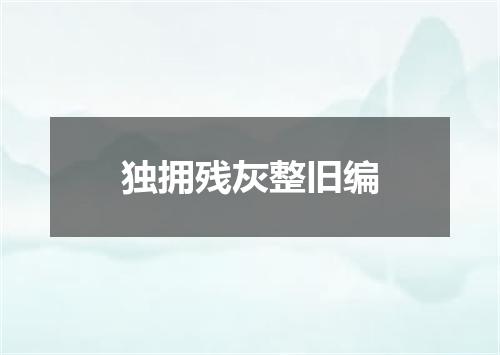 独拥残灰整旧编